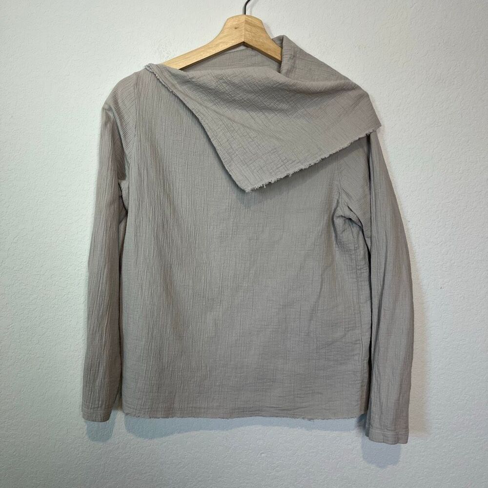 The Lady & The Sailor Gray Gauze Handkerchief Neck Blouse Women's Size 1/XS-S